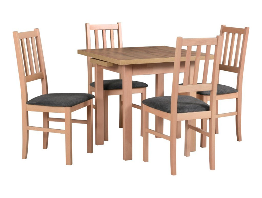 Jedálenský set – stôl MAX 7 a stoličky BOS 4 Jedálenský set – stôl MAX 7 a stoličky BOS 4