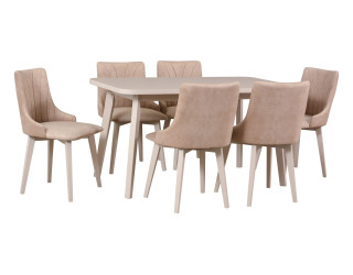 Jedálenský set – stôl OSLO 6 a stoličky MONTI 5 Jedálenský set – stôl OSLO 6 a stoličky MONTI 5