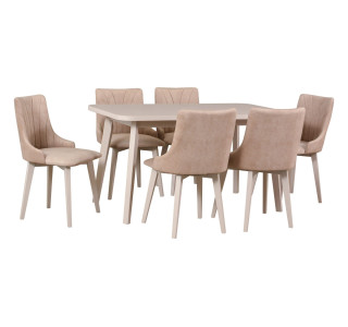 Jedálenský set – stôl OSLO 6 a stoličky MONTI 5 Jedálenský set – stôl OSLO 6 a stoličky MONTI 5