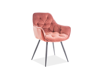 Jedálenská stolička CHERRY VELVET čierny mat/antická ružová bluvel 52 Jedálenská stolička CHERRY VELVET čierny mat/antická ružová bluvel 52