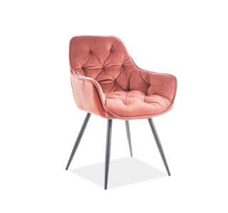 Jedálenská stolička CHERRY VELVET čierny mat/antická ružová bluvel 52 Jedálenská stolička CHERRY VELVET čierny mat/antická ružová bluvel 52