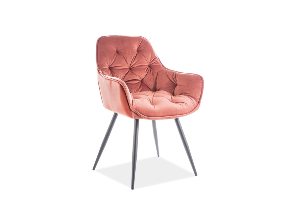 Jedálenská stolička CHERRY VELVET čierny mat/antická ružová bluvel 52 Jedálenská stolička CHERRY VELVET čierny mat/antická ružová bluvel 52