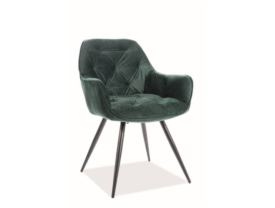 Jedálenská stolička CHERRY VELVET čierny mat/zelená bluvel 78 Jedálenská stolička CHERRY VELVET čierny mat/zelená bluvel 78