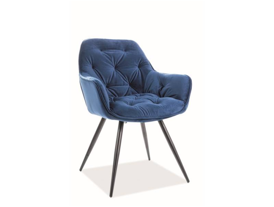 Jedálenská stolička CHERRY VELVET čierny mat/granátová bluvel 86 Jedálenská stolička CHERRY VELVET čierny mat/granátová bluvel 86