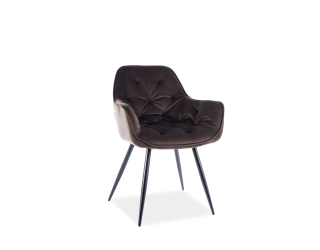 Jedálenská stolička CHERRY VELVET čierny mat/hnedá bluvel 48 Jedálenská stolička CHERRY VELVET čierny mat/hnedá bluvel 48