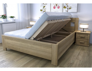 Dubová posteľ Erika s úložným priestorom