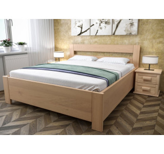Buková posteľ Romana s úložným priestorom