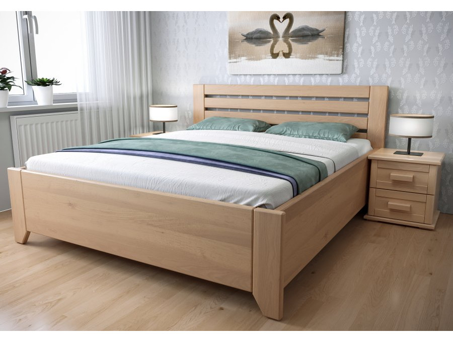 Buková posteľ Vanda s úložným priestorom Buková posteľ Vanda s úložným priestorom