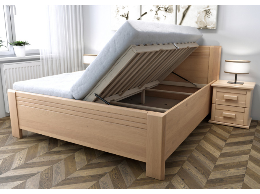 Buková posteľ Sofia s úložným priestorom