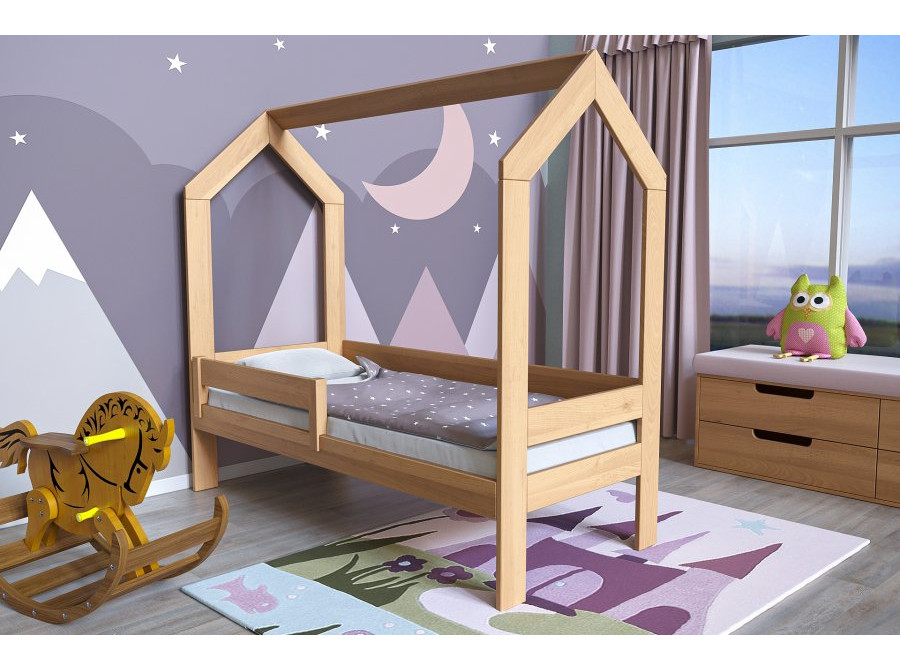 Detská posteľ domček z bukového dreva