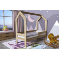 Detská posteľ domček z dubového dreva